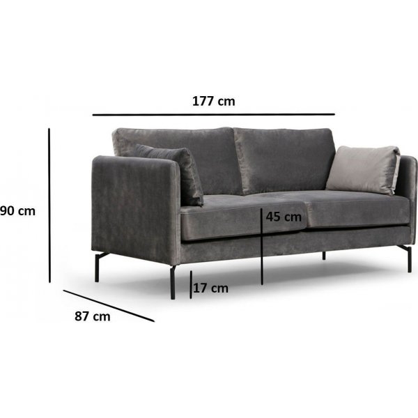 Sino 2-Sitzer-Sofa - Grau