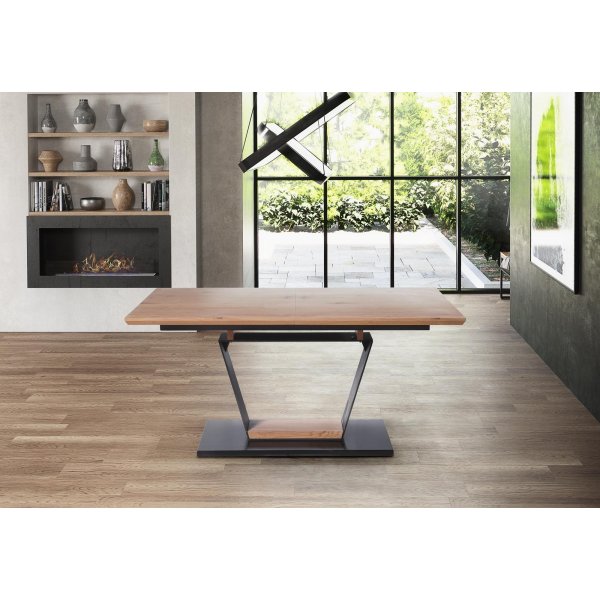 Amasten Esstisch 160-220 cm - Eiche/Schwarz/Eiche