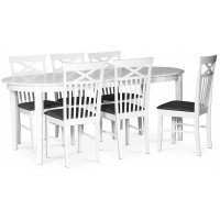 Sandhamn Dining Group Ovaler Esstisch mit 6 Sofiero Esszimmerstühlen