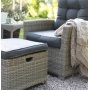 Orlando-Lounge-Set, verstellbare Sessel mit Fuhockern und Beistelltischen aus Rattan