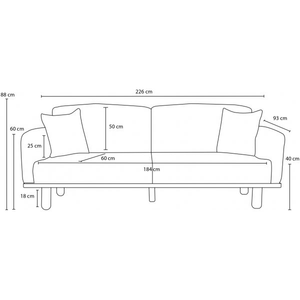 Reims 3-Sitzer-Sofa - Braun/Kupfer