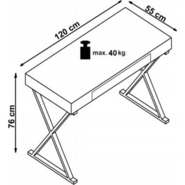 Elliana Schreibtisch - Wei�/Chrom