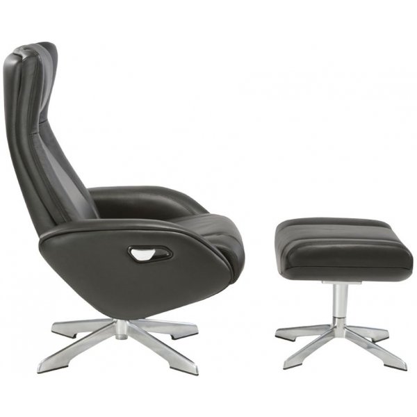 Riga Sessel mit Fusttze - Schwarz