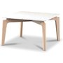 Terrazzo Couchtisch 75x75cm - Bianco Terrazzo & Untergestell wei gewaschene Eiche