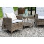 Knutsberg Sessel Set verstellbare Sessel & Tisch - Hellbraunes synthetisches Rattan