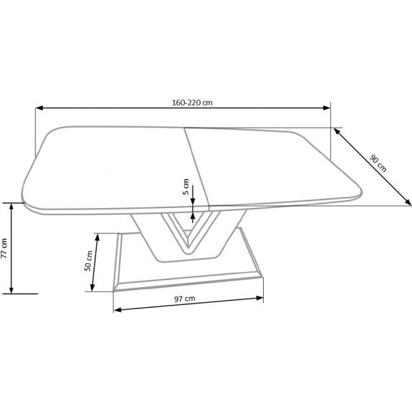 Annelise Esstisch 160-220 cm - Weiß Hochglanz Annelise Esstisch 160-220 cm - Weiß Hochglanz