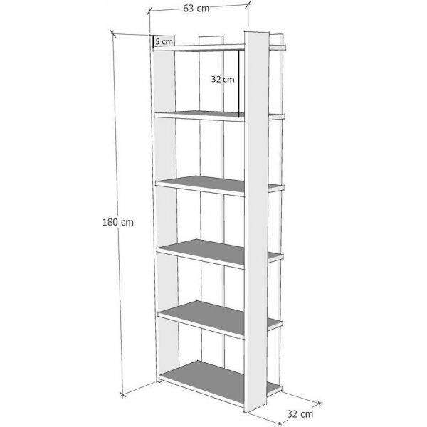 Sakran Bücherregal - Weiß/Walnuss Sakran Bücherregal - Weiß/Walnuss