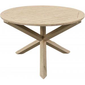 Salt Island runder Esstisch aus grauem Teak - 120 cm Durchmesser + Holzöl für Möbel Salt Island runder Esstisch aus grauem Teak - 120 cm Durchmesser + Holzöl für Möbel