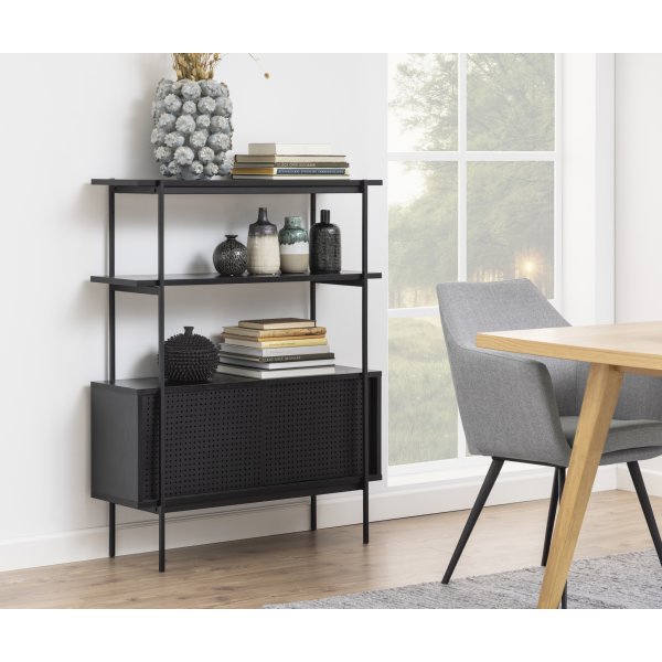 Bcherregal Angus 114 cm - Schwarz