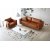 Cansas 3-Sitzer-Sofa - Cognac + Mbelpflegeset fr Textilien