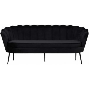 Ballini 3-Sitzer Sofa - Schwarzer Samt + Fleckentferner fr Mbel