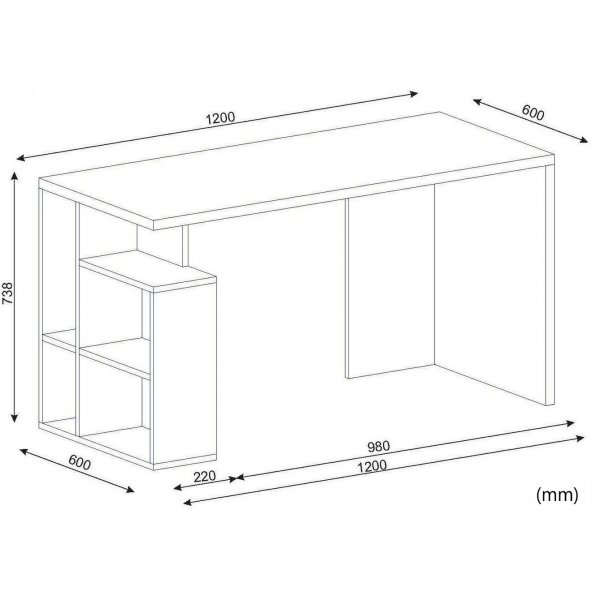 Laban Schreibtisch 120x60 cm - Wei�/Cordoba