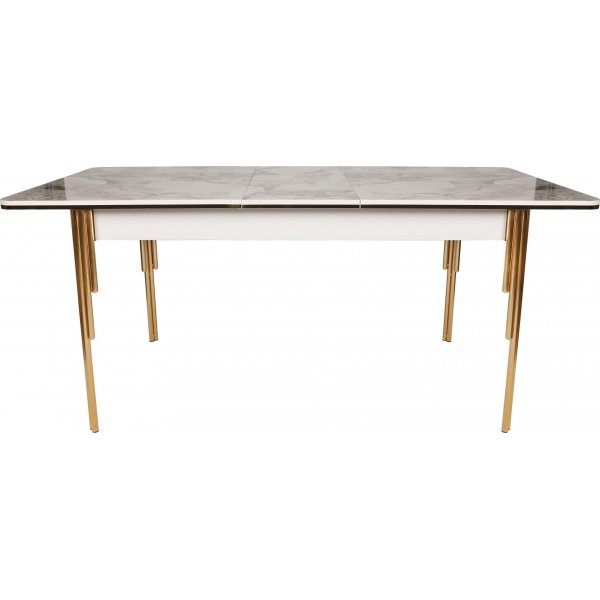 Dalmar Esstisch 147-182 cm - Gold/Weiß Dalmar Esstisch 147-182 cm - Gold/Weiß