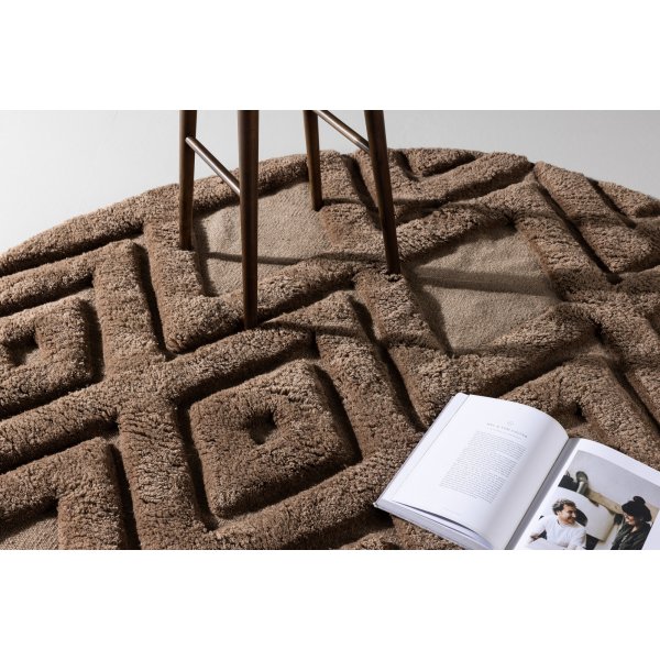 Dahlien-Wollteppich - Dunkelbraun Dahlien-Wollteppich - Dunkelbraun