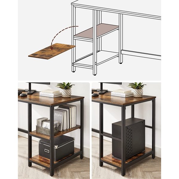 Osman Schreibtisch 140 x 60 cm - Braun/Schwarz Osman Schreibtisch 140 x 60 cm - Braun/Schwarz