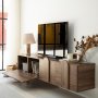 Wandmontierte Medienbank New Line - Walnuss