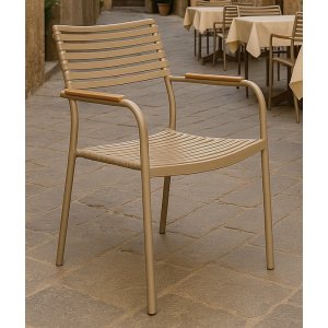Stapelbarer Gartenstuhl beige - Pino Stapelbarer Gartenstuhl beige - Pino