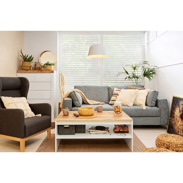 Holten Couchtisch 110 x 65 cm - Wei/Eiche