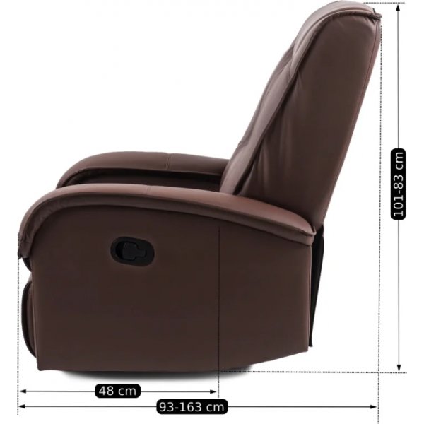 Jacqueline Liegesessel aus braunem Öko-Leder Jacqueline Liegesessel aus braunem Öko-Leder