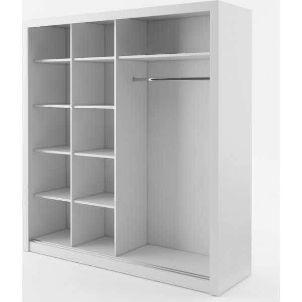 Einar Nr. 12 wei�er Kleiderschrank mit Spiegel und Schiebet�ren 215x203 cm