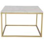 Accent Couchtisch 75 - weier Marmor / Messingfarbenes Untergestell