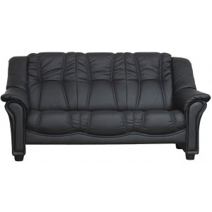 Lotas 3-Sitzer-Sofa aus schwarzem PU