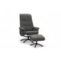 Basel Drehsessel + Fuhocker - Grau