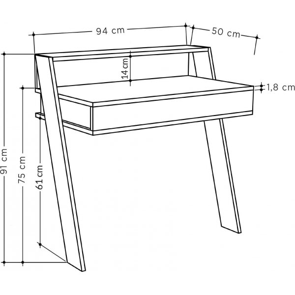 Cowork-Schreibtisch 94x50 cm - Weiß Cowork-Schreibtisch 94x50 cm - Weiß