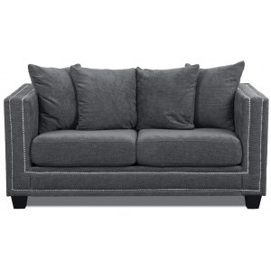 Tempel 2-Sitzer Sofa mit Nieten - Grau (Stoff)