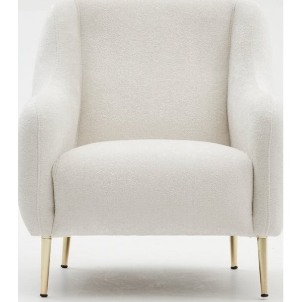 Sessel Simena - Cremeweiß/Gold Sessel Simena - Cremeweiß/Gold