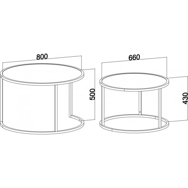 Tambur Couchtisch 66/80 cm - Nussbaum/schwarz