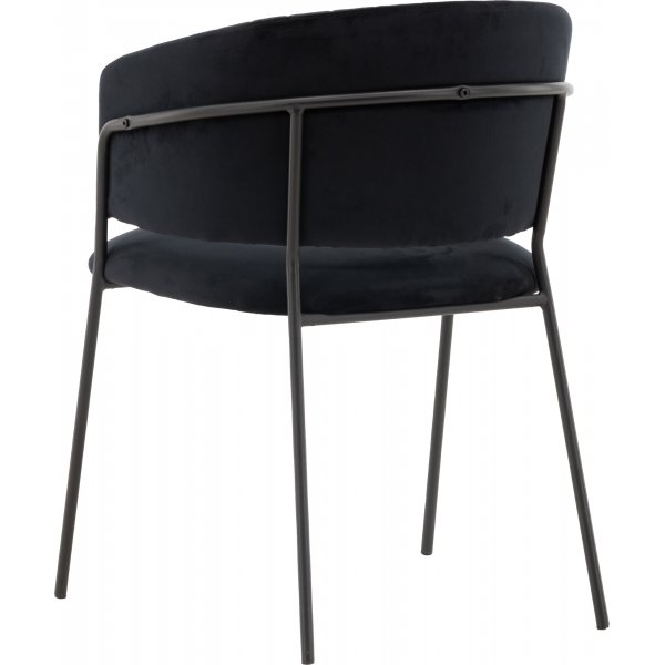 Selma Esszimmerstuhl - Schwarzer Samt