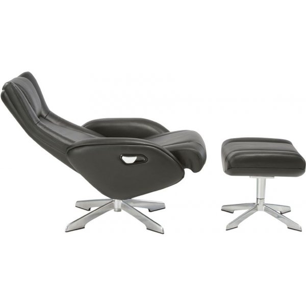 Riga Sessel mit Fusttze - Schwarz