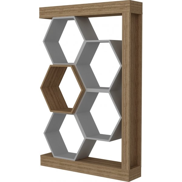 B�cherregal Artemis - Wei�/Walnuss