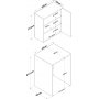 Langer Waschmaschinenschrank 6 - Wei/Walnuss