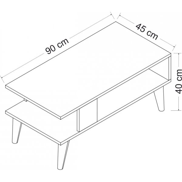 Ayca Couchtisch - Schwarz/Wei