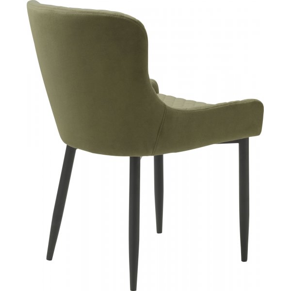 Bernt Stuhl aus olivgrünem Samt mit Rautenmuster Bernt Stuhl aus olivgrünem Samt mit Rautenmuster