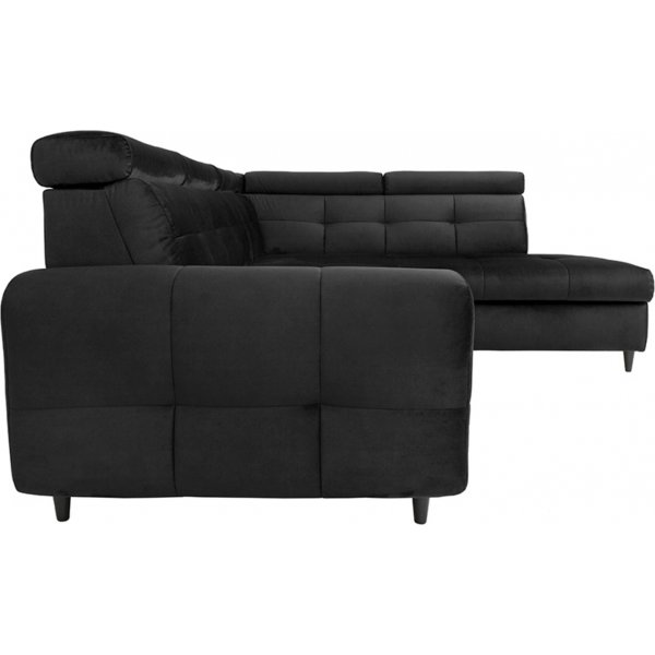 Matras Ecksofa mit offenem Ende rechts - Schwarz