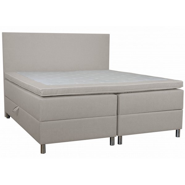 Bett mit Stauraum beige 160x200 cm