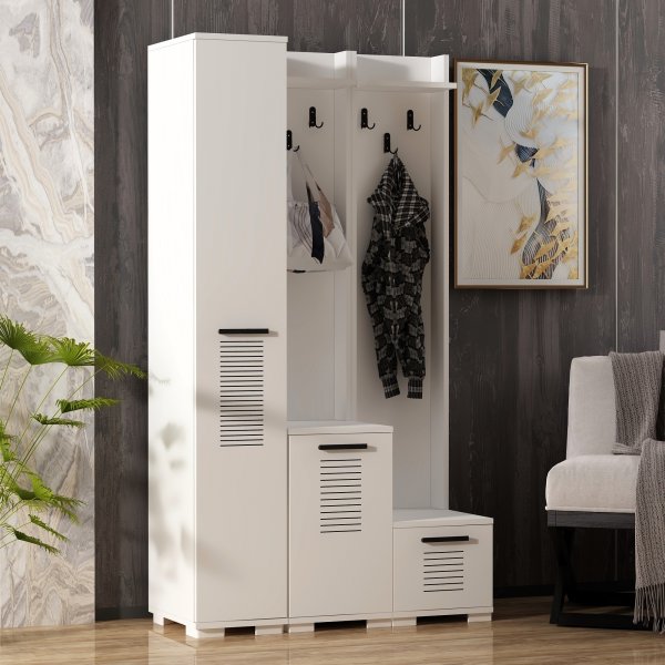 Asimo Kleiderbügel 100 x 44,6 x 183 cm - Weiß Asimo Kleiderbügel 100 x 44,6 x 183 cm - Weiß