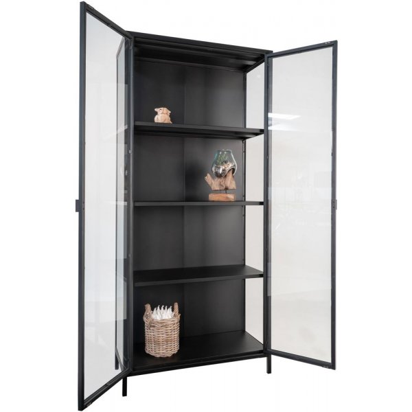 Brisbane Vitrine 80x35x175 cm - Schwarz
