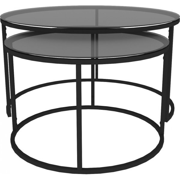 Kyoto Beistelltisch 60/80 cm - Schwarz