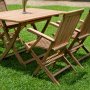 Salt Outdoor Dining Group Esstisch 120x70 cm mit 4 Salt Rahmensthlen - Teak
