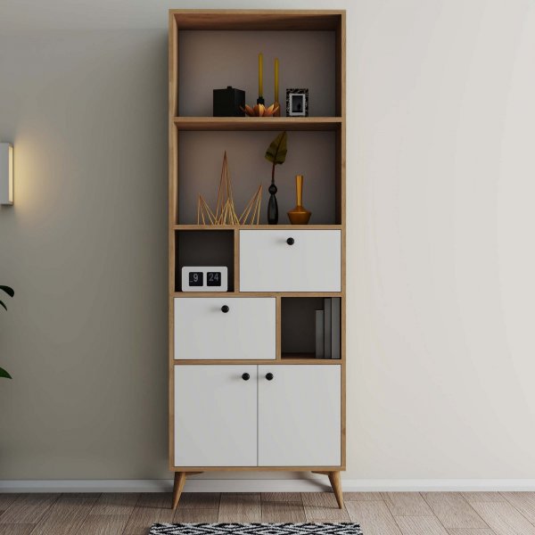 Ninova B�cherregal - Eiche/wei�