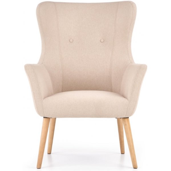 Lise Ohrensessel - Beige (Stoff) / Holz Lise Ohrensessel - Beige (Stoff) / Holz