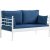 Manyas 2-Sitzer Outdoor-Sofa - Wei/Blau + Mbelpflegeset fr Textilien