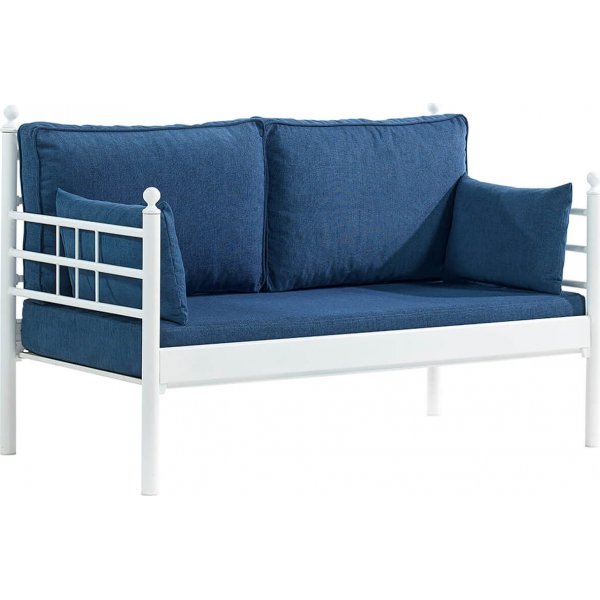 Manyas 2-Sitzer Outdoor-Sofa - Wei/Blau