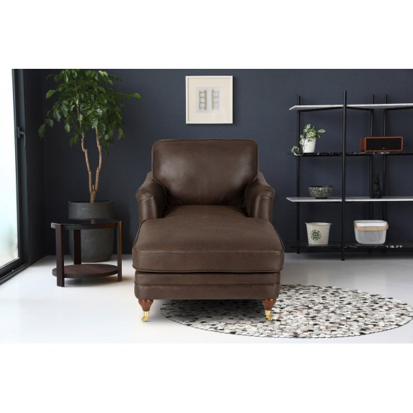 Howard Watford Deluxe Diwan-Sessel - Vintage-braunes Kunstleder Howard Watford Deluxe Diwan-Sessel - Vintage-braunes Kunstleder