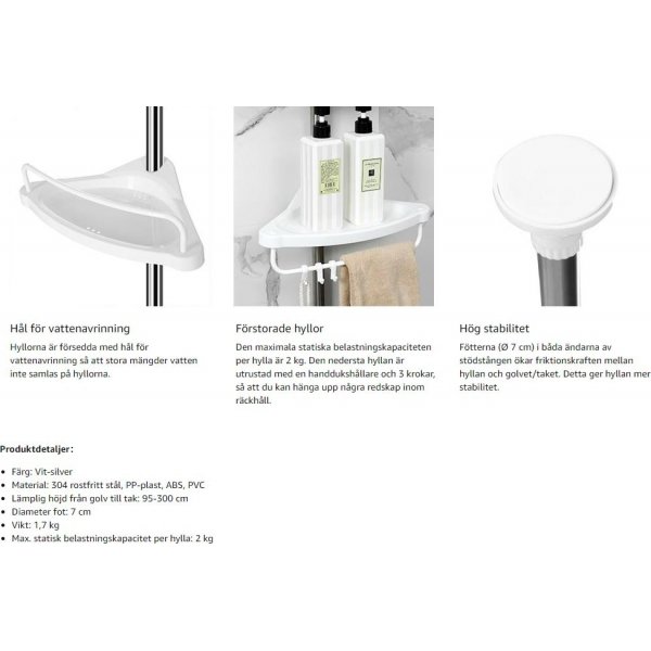 Abarema Duschregal - Silber/Wei�