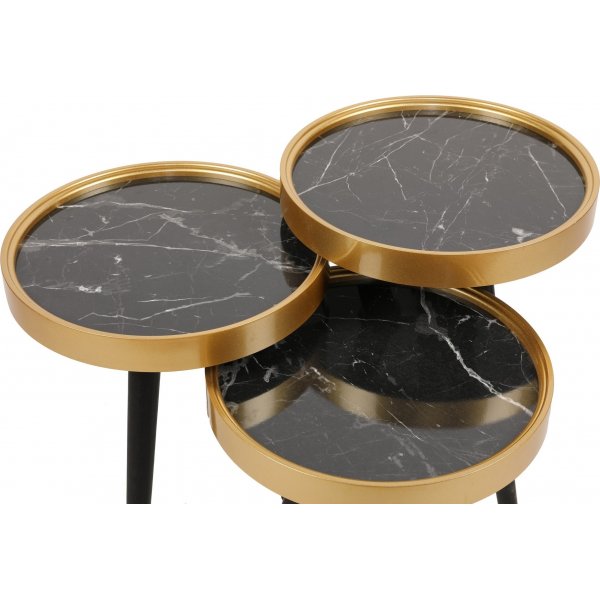 Lyle Tisch 39 x 39 cm - Schwarz/Gold